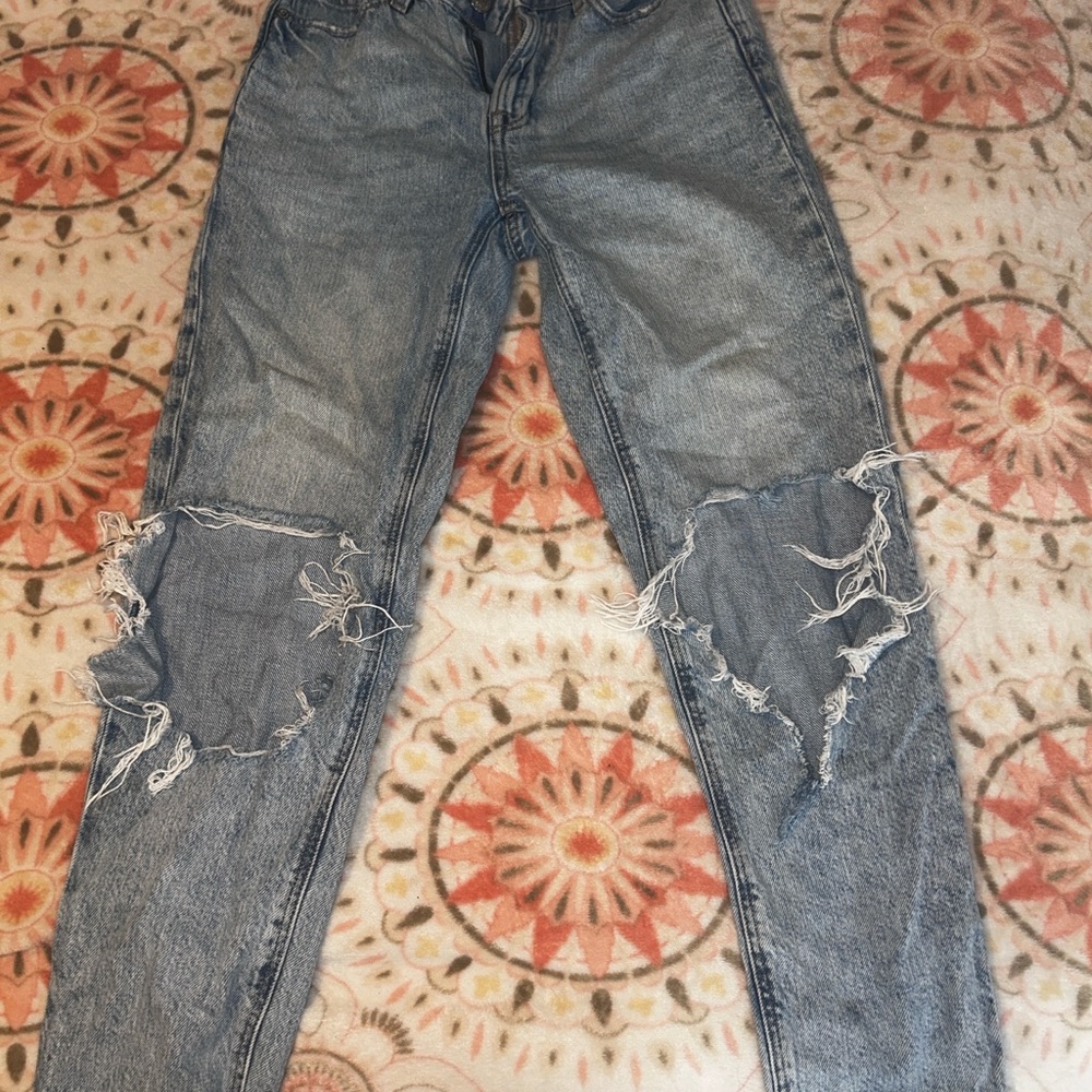 American Eagle Outfitters Distressed Light Blue Skinny Jeans